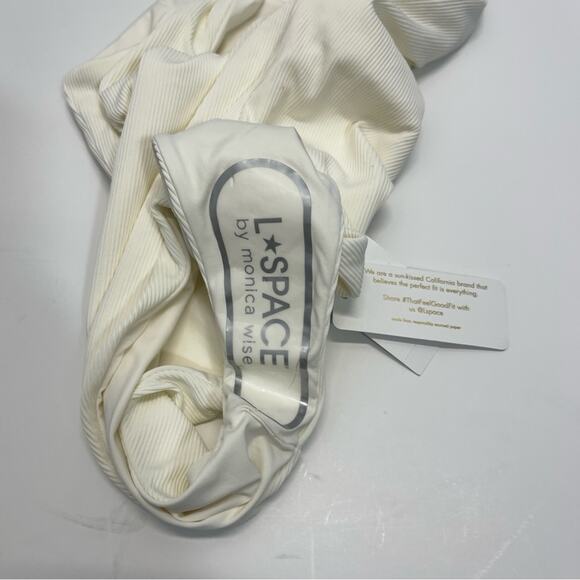 L*Space Ribbed Phoebe One Piece Swimsuit Cream White - Picture 6 of 15